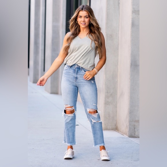 Flying Monkey Apart High Rise Mom Ripped Straight - Picture 3 of 4